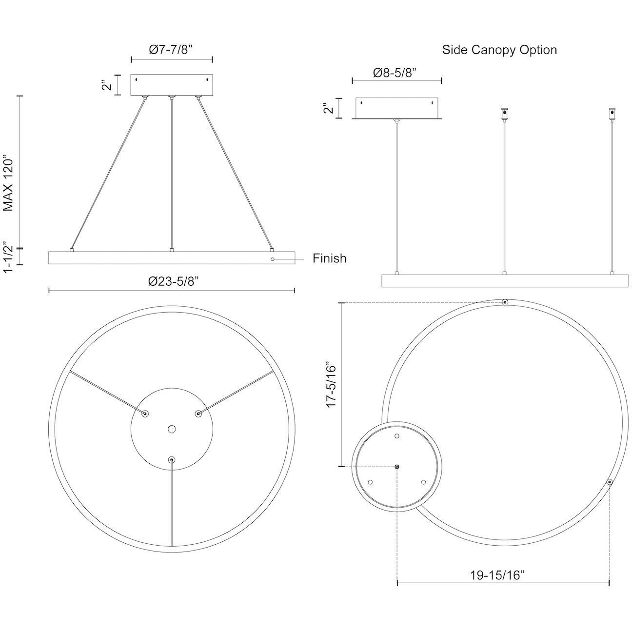 Cerchio Pendant Ceiling Light in White
