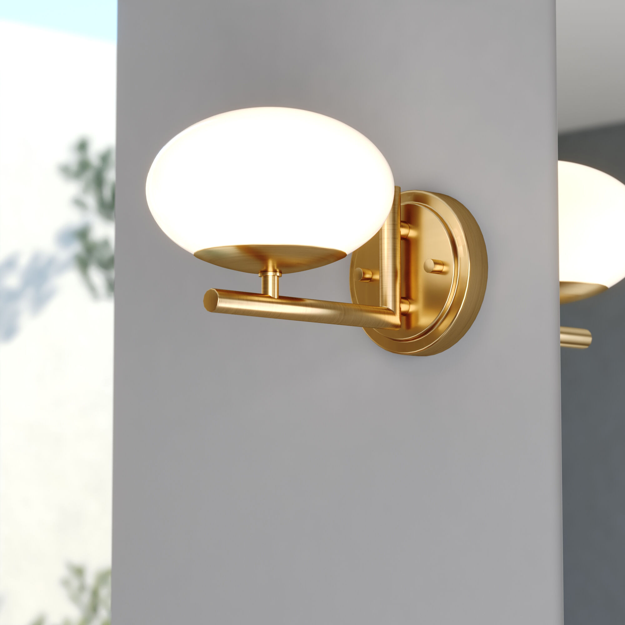 Sloane LED 6.75 inch Satin Brass Wall Light in 1