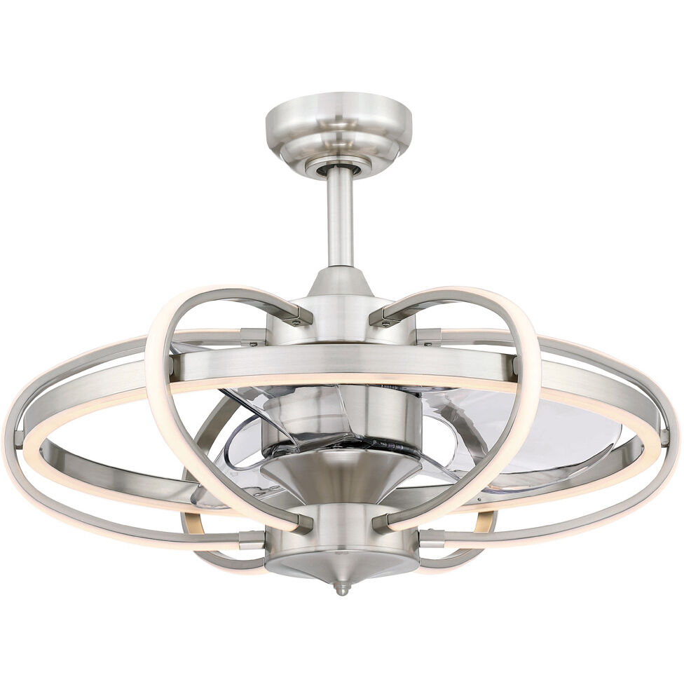 Obvi 22 inch Brushed Nickel with Clear Blades Fan-Uni