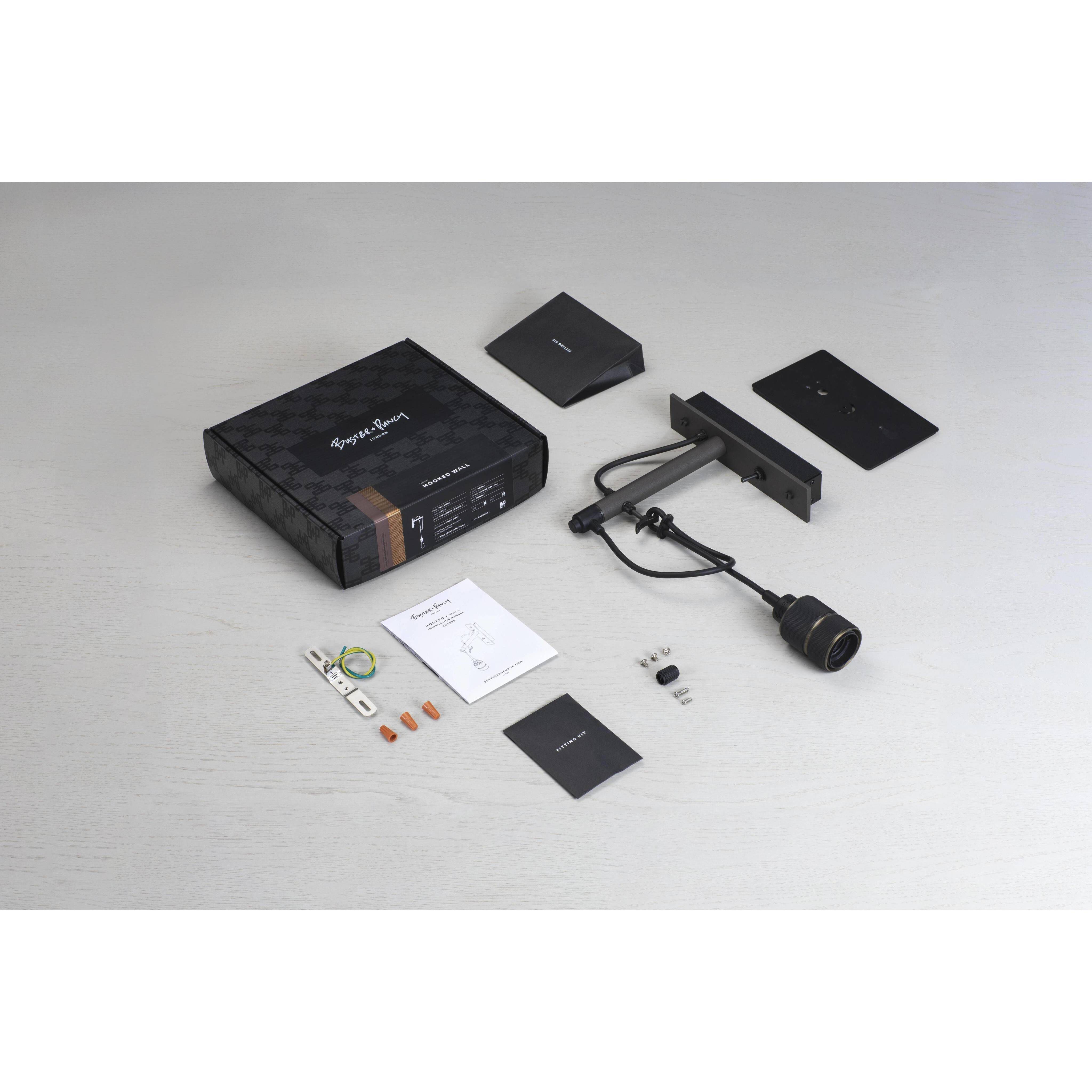 Hooked Wall Light in Graphite / Smoked Bronze