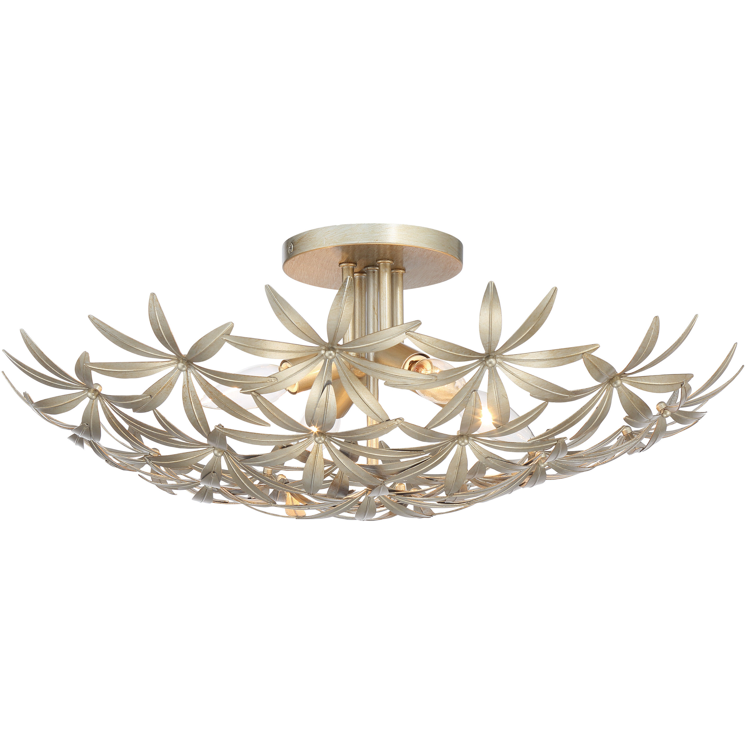 Flower Child 4 Light 22 inch Ambry Gold Flush Mount Ceiling Light
