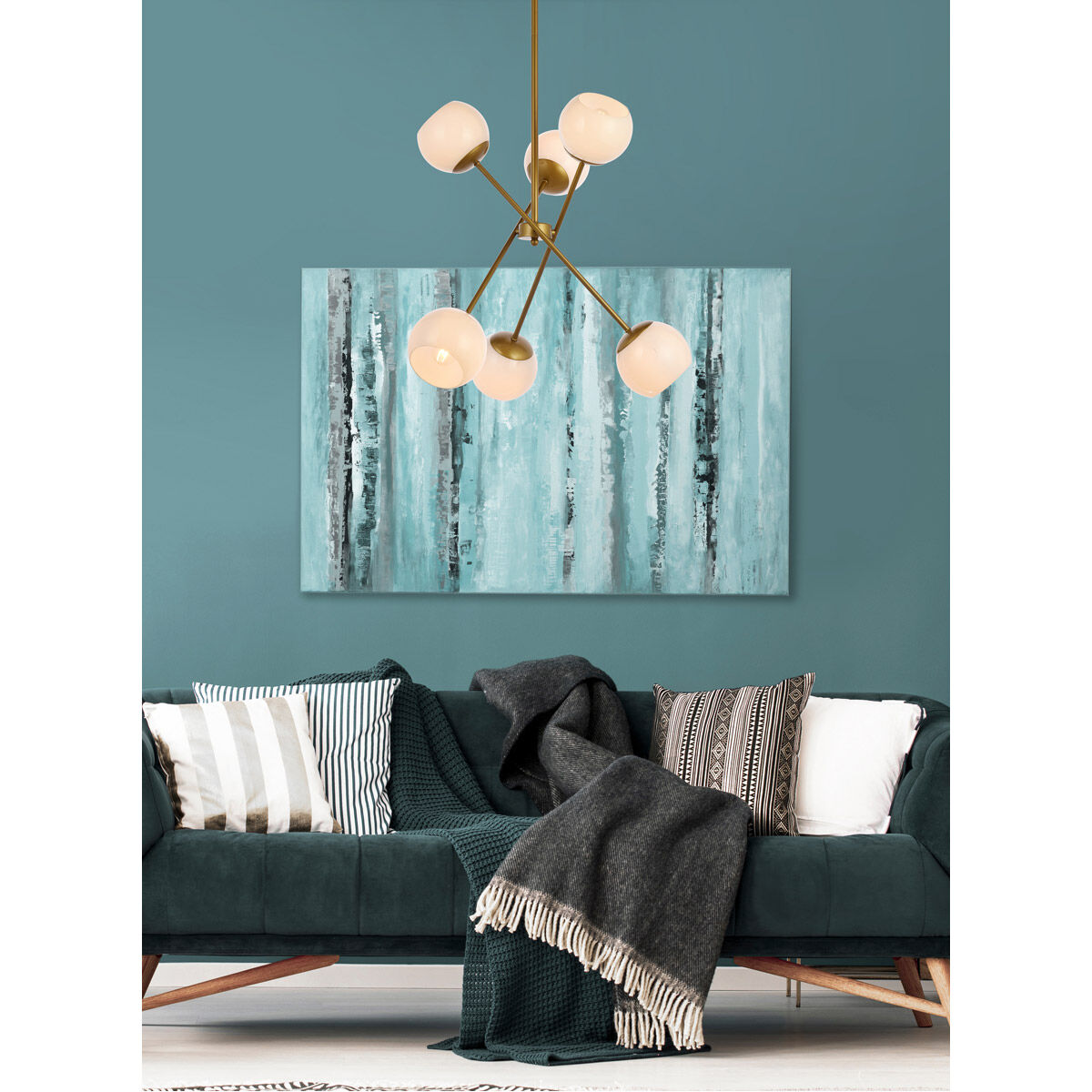 Axl 6 Light 24 inch Brass Pendant Ceiling Light