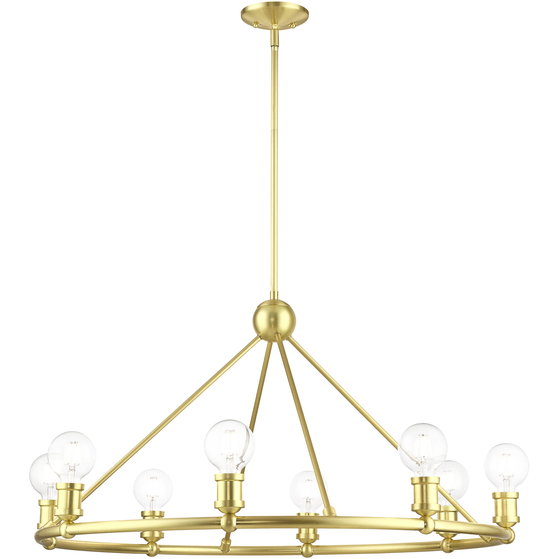 Lansdale 8 Light 34 inch Satin Brass Chandelier Ceiling Light