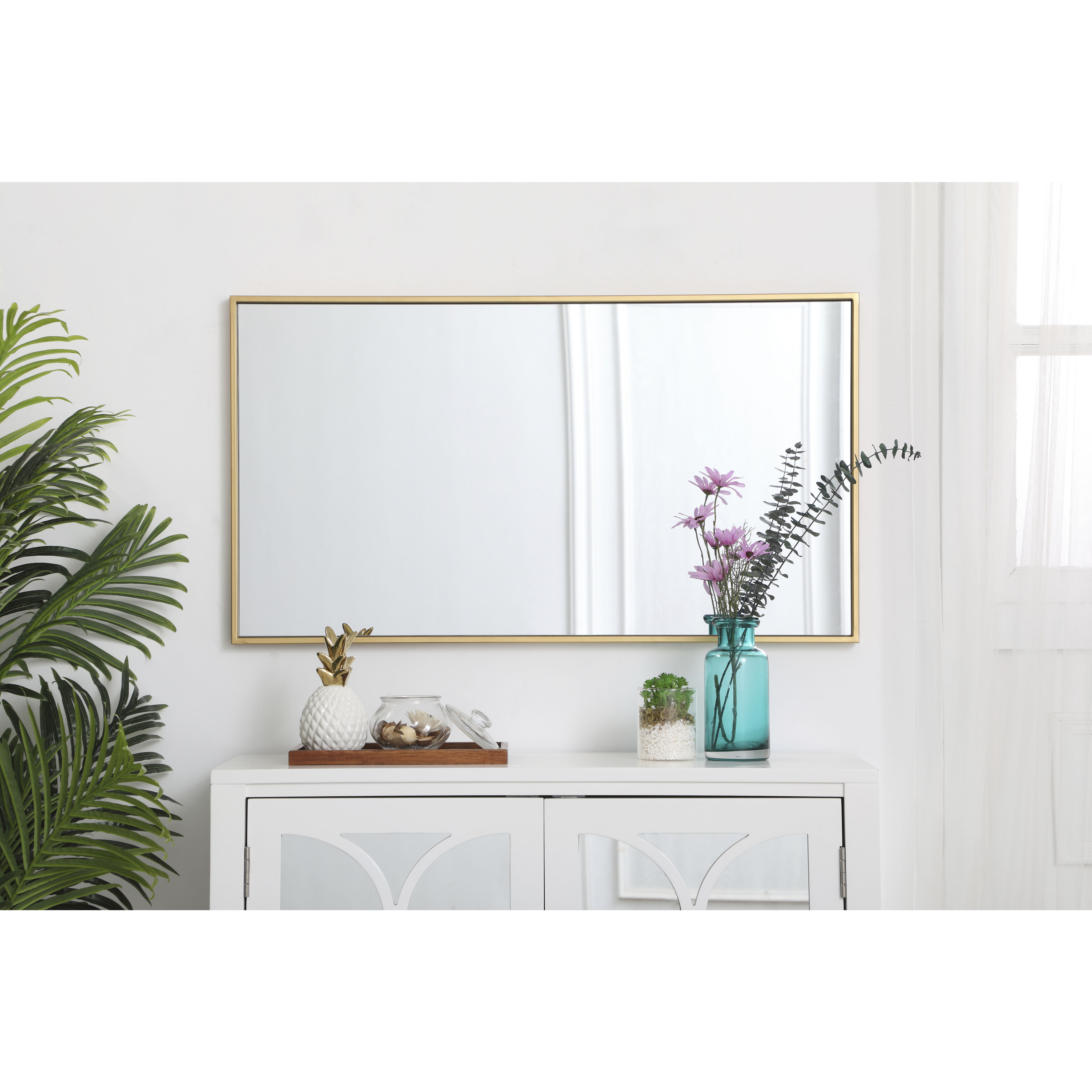 Monet 36 X 20 inch Brass Wall Mirror