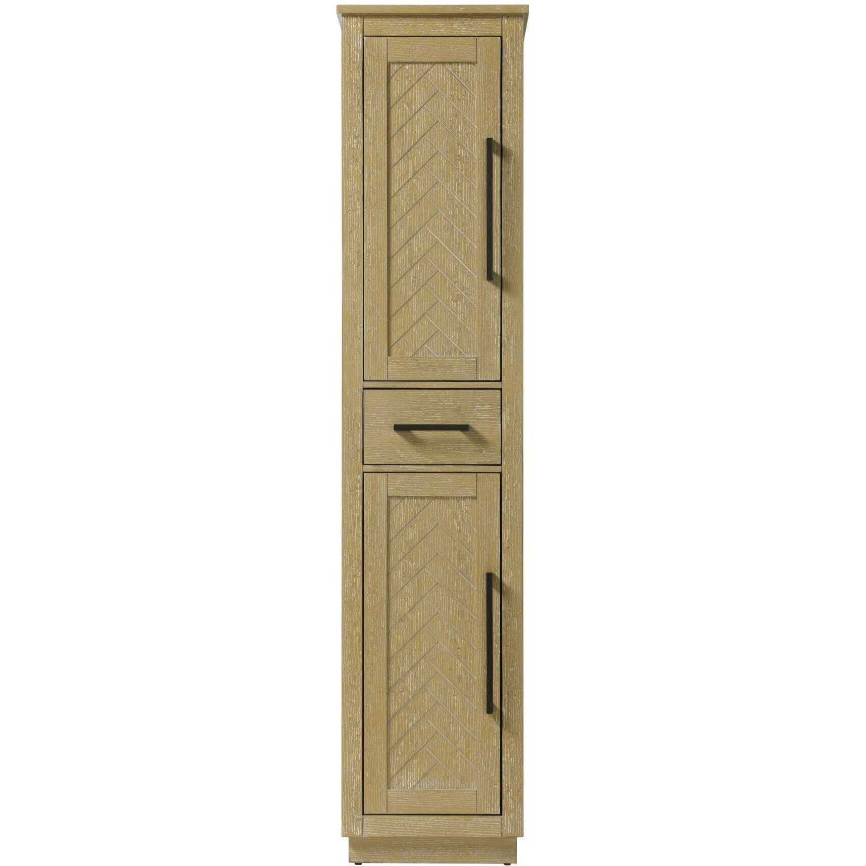 Chase Linen Oak Bathroom Storage Cabinet