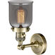 Franklin Restoration Small Bell 1 Light 5 inch Antique Brass Sconce Wall Light in Plated Smoke Glass, Franklin Restoration
