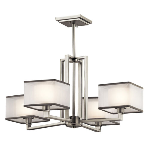 Kailey 4 Light 25 inch Brushed Nickel Chandelier 1 Tier Medium Ceiling Light, 1 Tier Medium