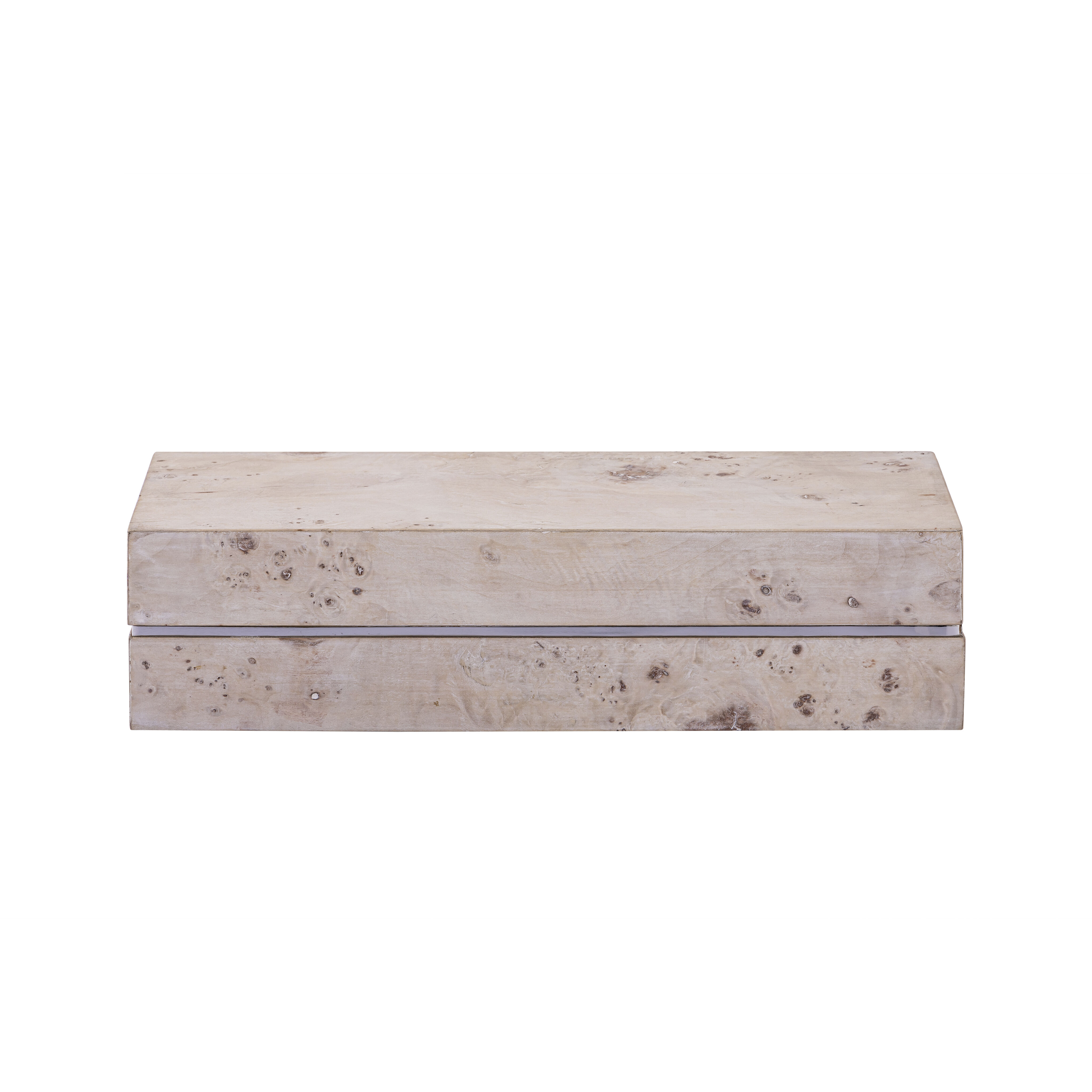 Salem 16 X 6 inch White Burl Wood with Satin Nickel Box