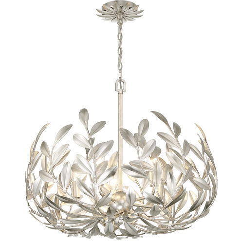 Broche 5 Light 23 inch Antique Silver Chandelier Ceiling Light