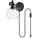 Caspian 1 Light 6 inch Black Plug In Wall Sconce Wall Light