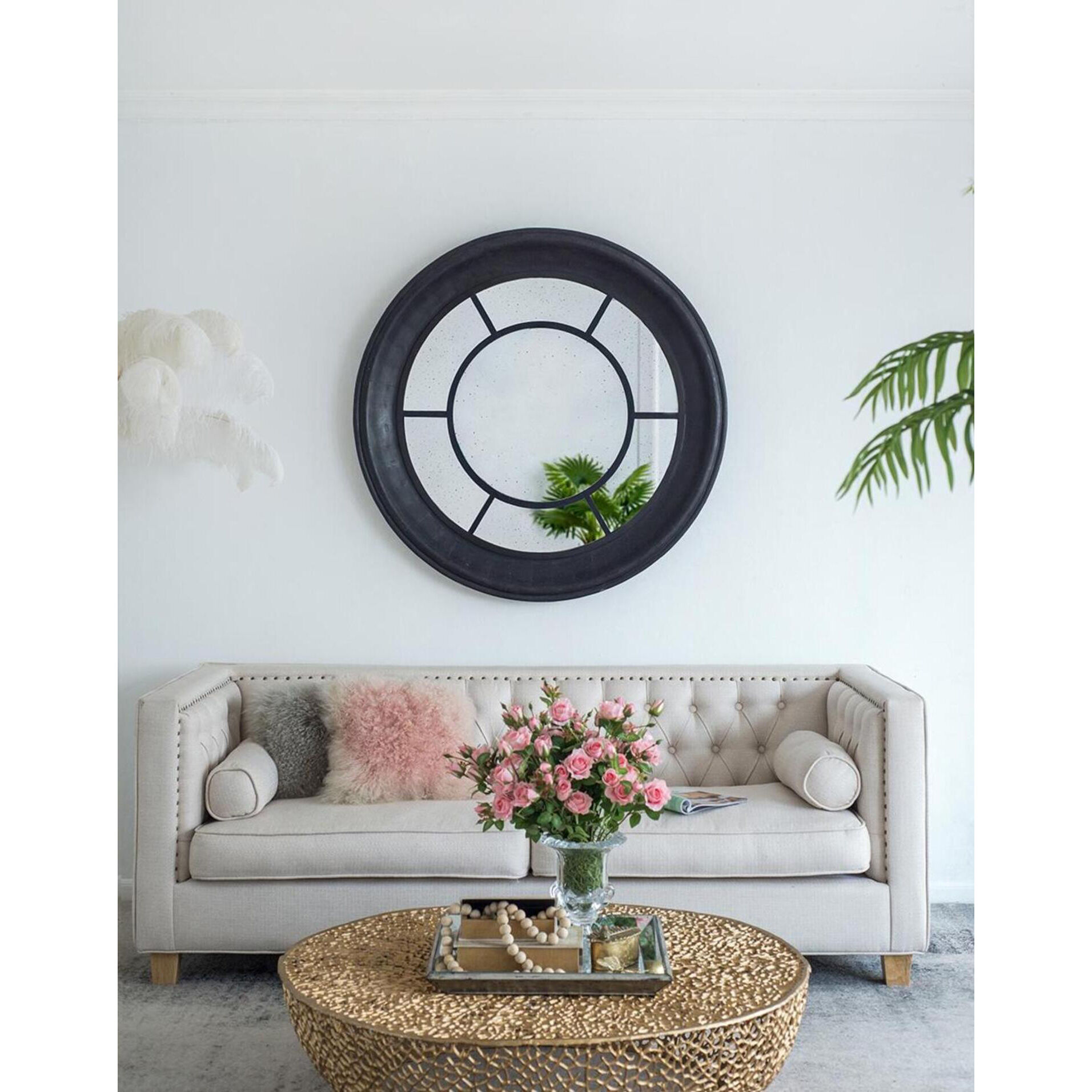 Cameron 47 X 47 inch Black Mirror