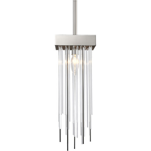 Waterfall 1 Light 5.88 inch Polished Nickel Mini Pendant Ceiling Light