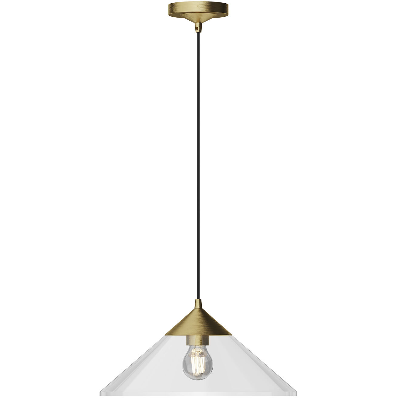 Alora Mood Mauer Pendant Ceiling Light in Brushed Gold, Clear Glass