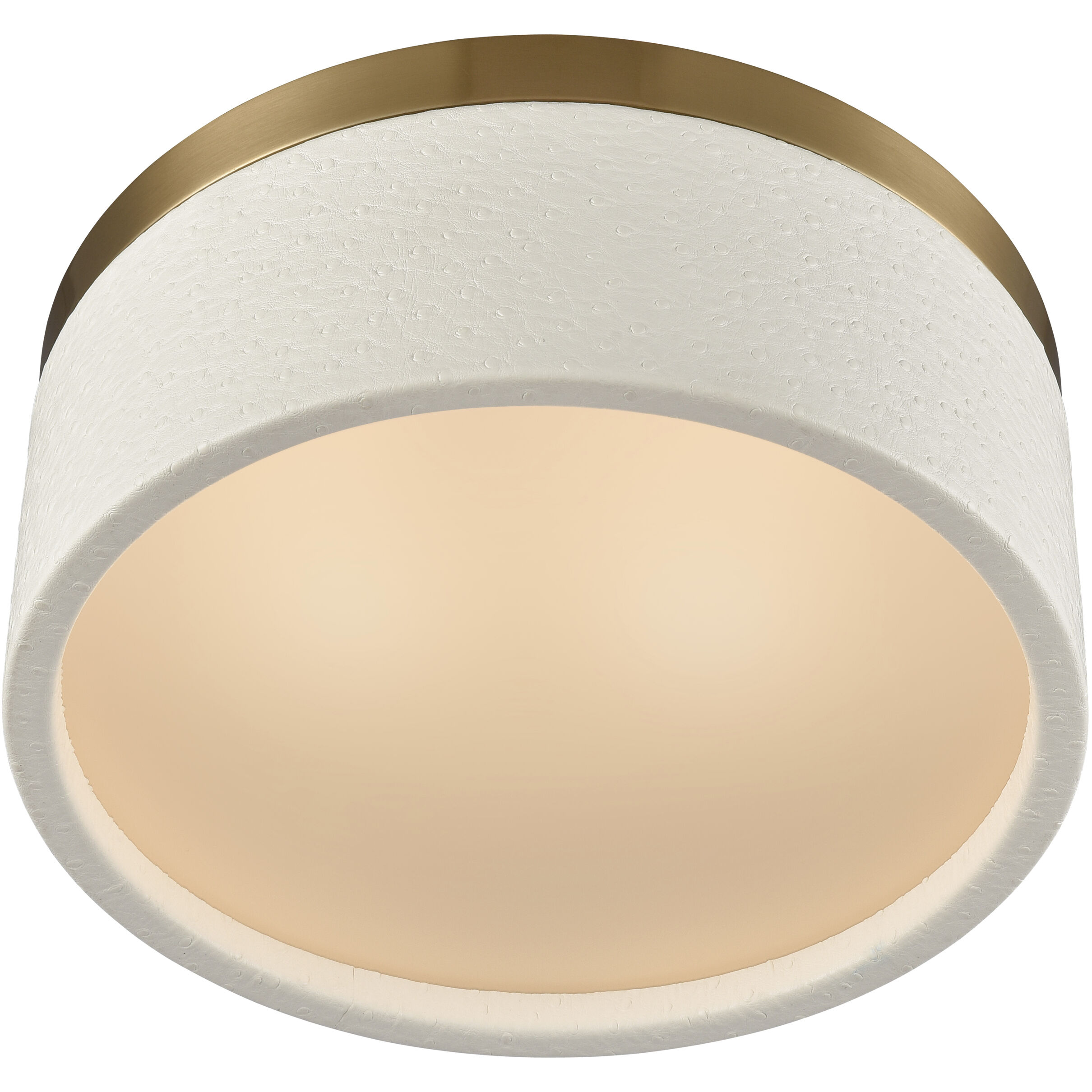 Engel 2 Light 12 inch Satin Brass with White Birch Flush Mount Ceiling Light