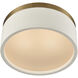 Engel 2 Light 12 inch Satin Brass with White Birch Flush Mount Ceiling Light