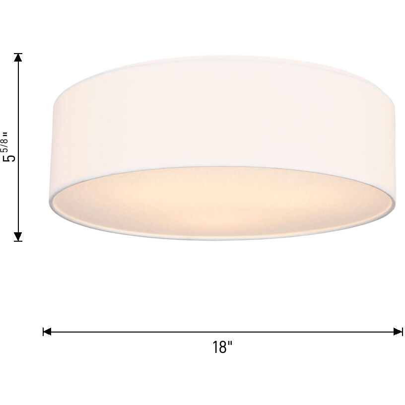 Larson 3 Light 18 inch Matte White Flush Mount Ceiling Light, Medium