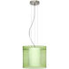 Pahu 12 LED Satin Nickel Pendant Ceiling Light in Transparent Olive/Opal Glass