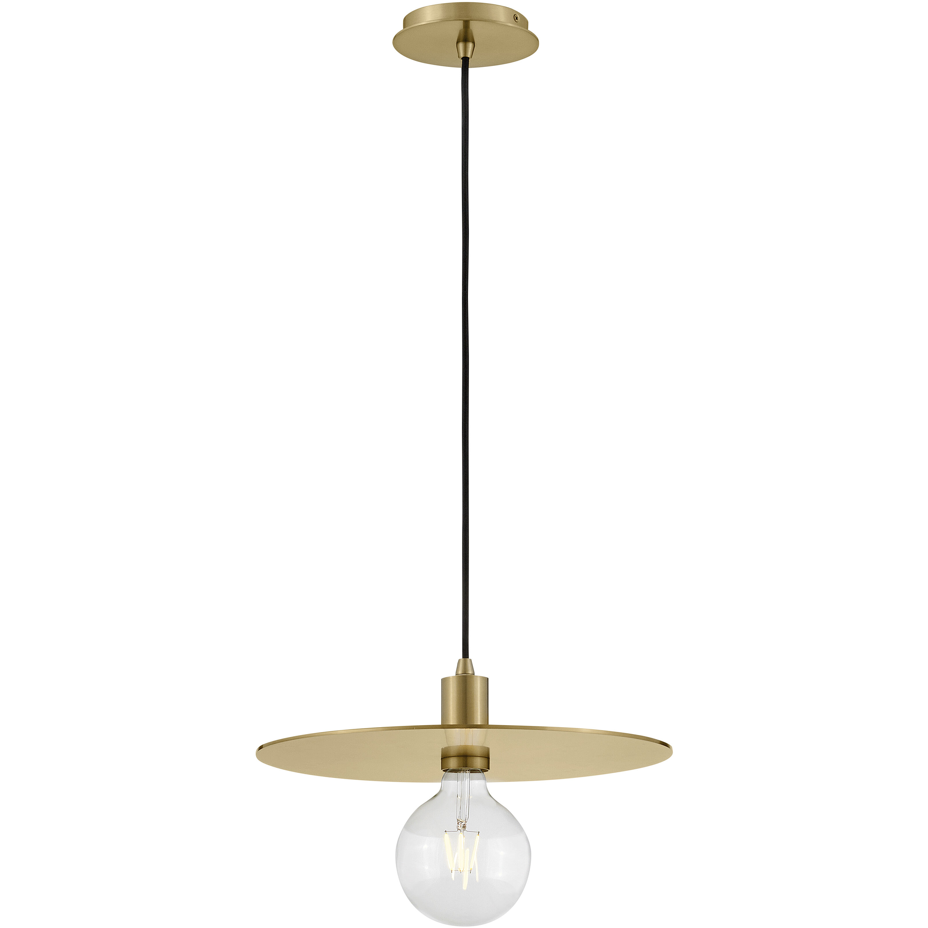 Lulu LED 15 inch Lacquered Brass Pendant Ceiling Light, Semi-Flush Mount