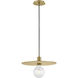 Lulu LED 15 inch Lacquered Brass Pendant Ceiling Light, Semi-Flush Mount