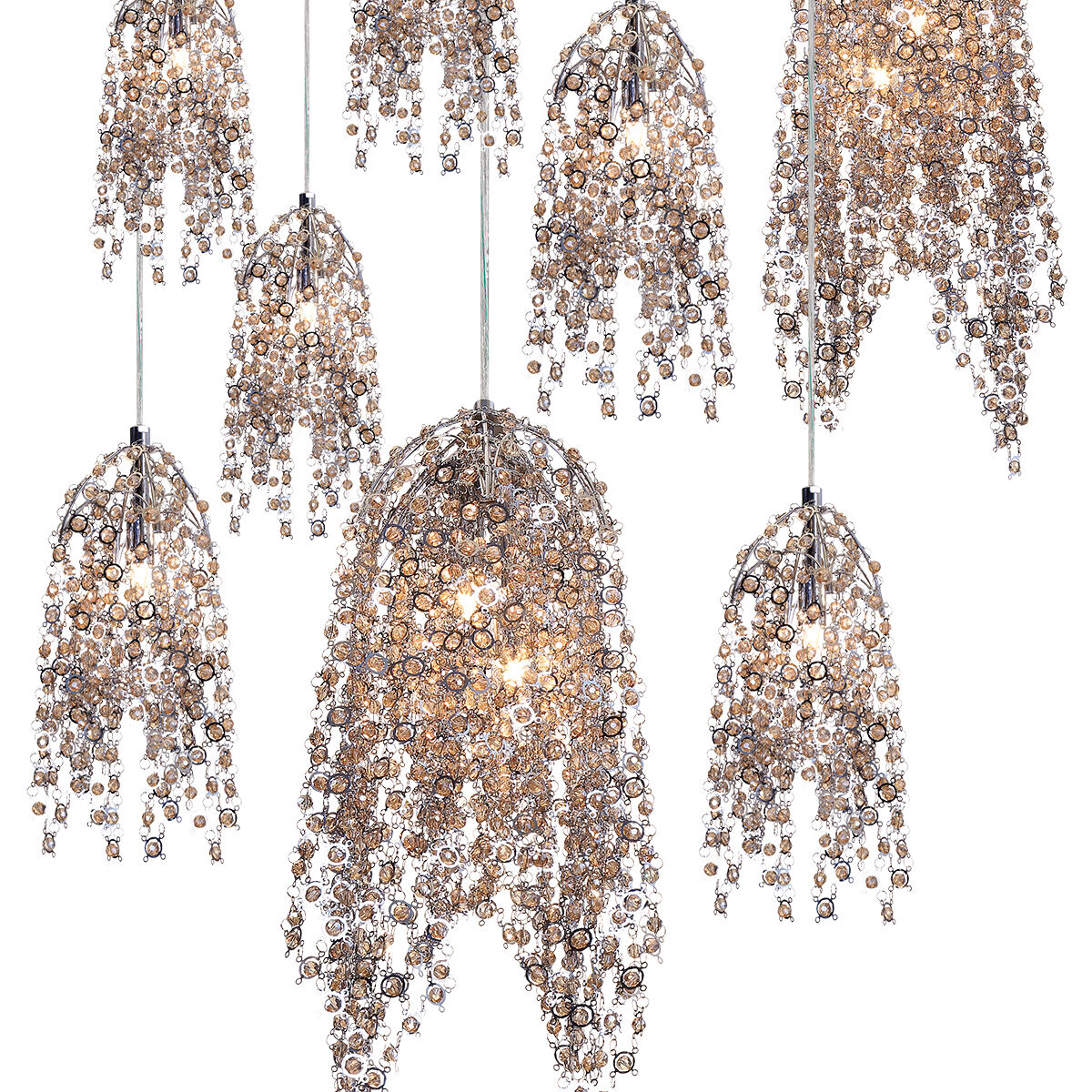 Danza 10 Light 12 inch Chrome Chandelier Ceiling Light