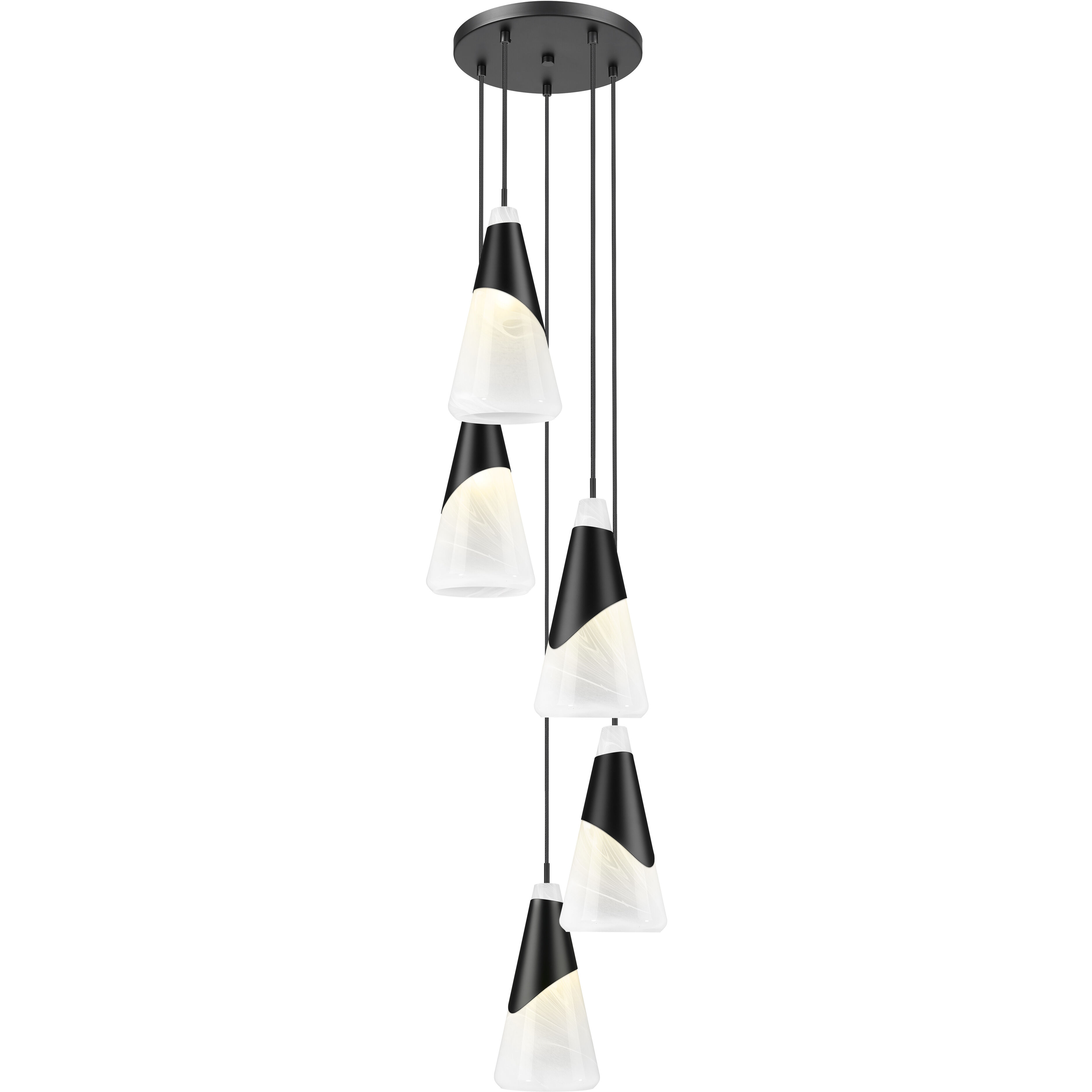 Aimie 5 Light 12 inch Matte Black Chandelier Ceiling Light