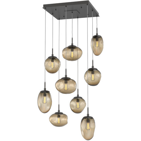 Cosmos Incandescent 9 Light 32 inch Graphite Multi-Pendant Ceiling Light in Bronze Cosmos, Square Multi-Port