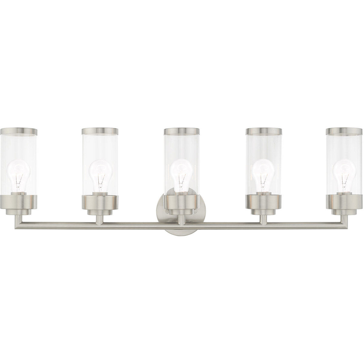 Hillcrest 5 Light 36 inch Brushed Nickel Bath Vanity Wall Light