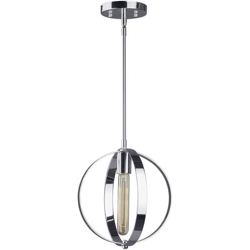 Celeste 1 Light 10 inch Chrome Globe Mini Pendant Ceiling Light, Adapts to Sloped Ceiling