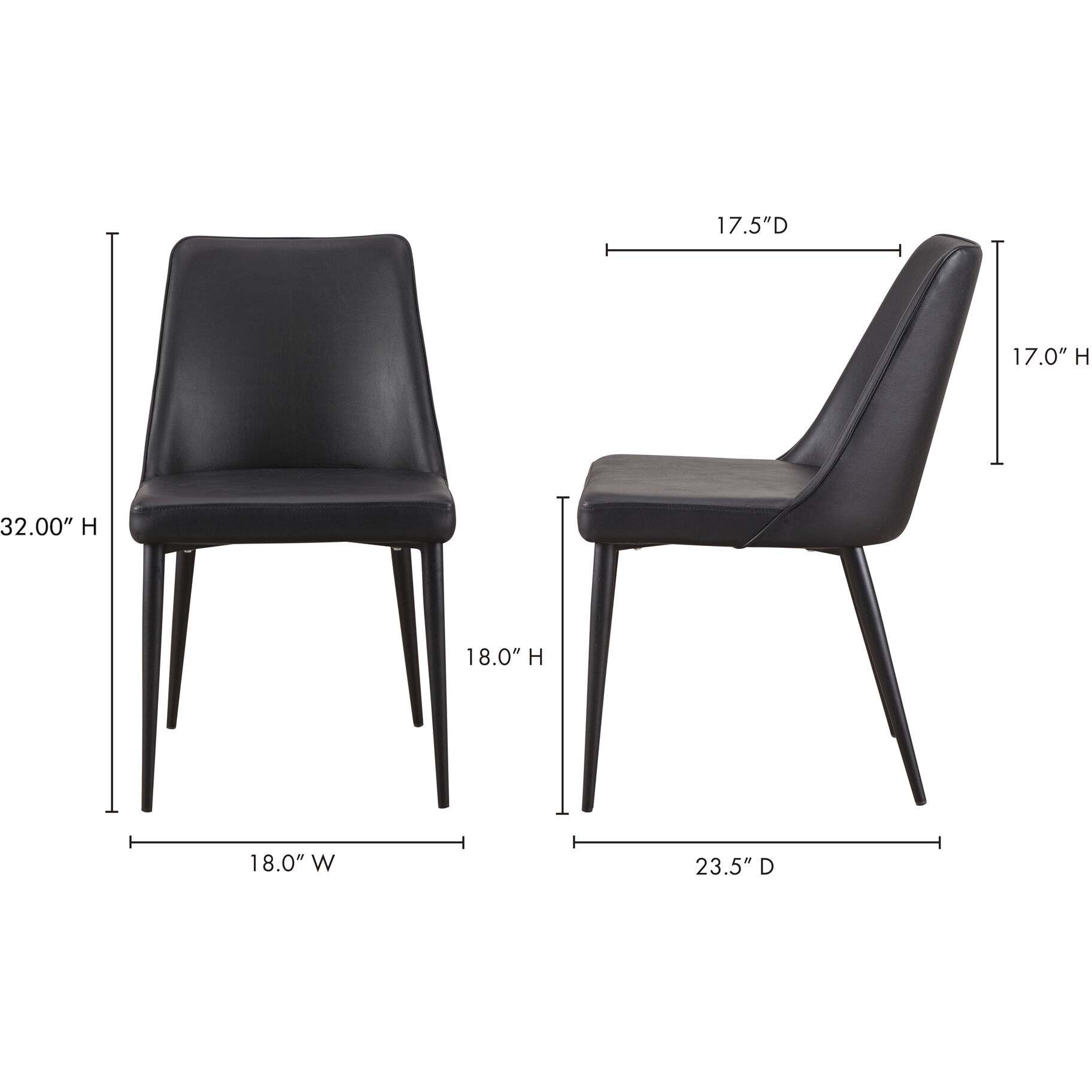 Lula Black Dining Chair, Set of 2