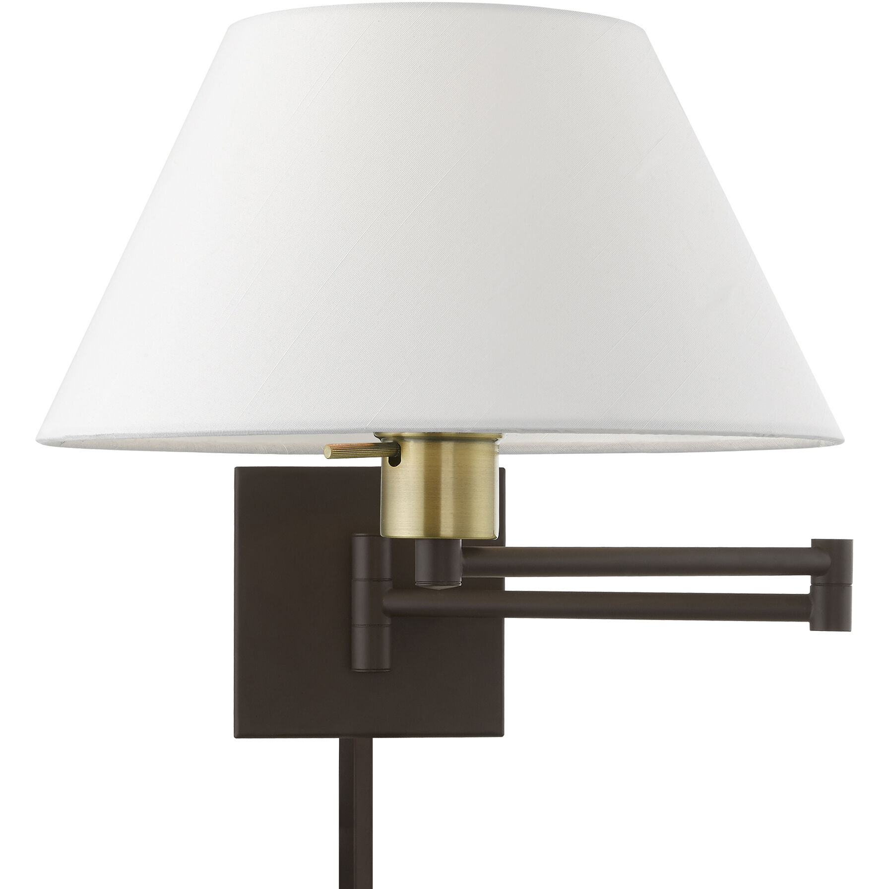 Allison 13 inch 100.00 watt Bronze with Antique Brass Accent Swing Arm Wall Lamp Wall Light