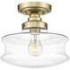 Keal 1 Light 10 inch Antique Brass Convertible Semi-Flush Ceiling Light
