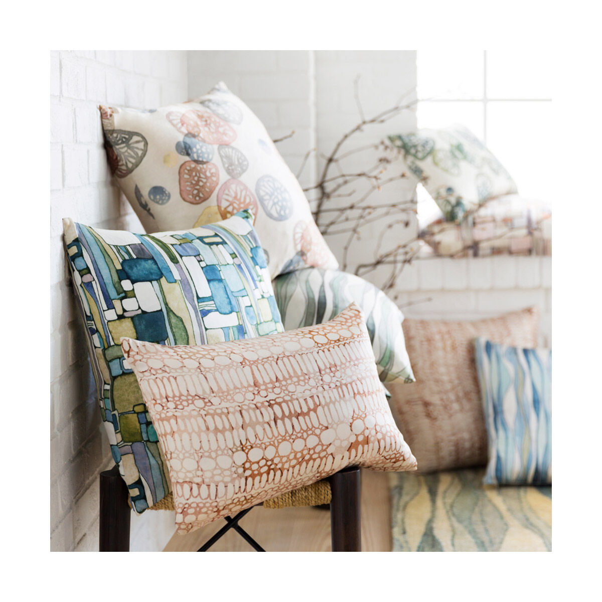 Natural Affinity 19 X 13 inch Cream and Dark Green Throw Pillow