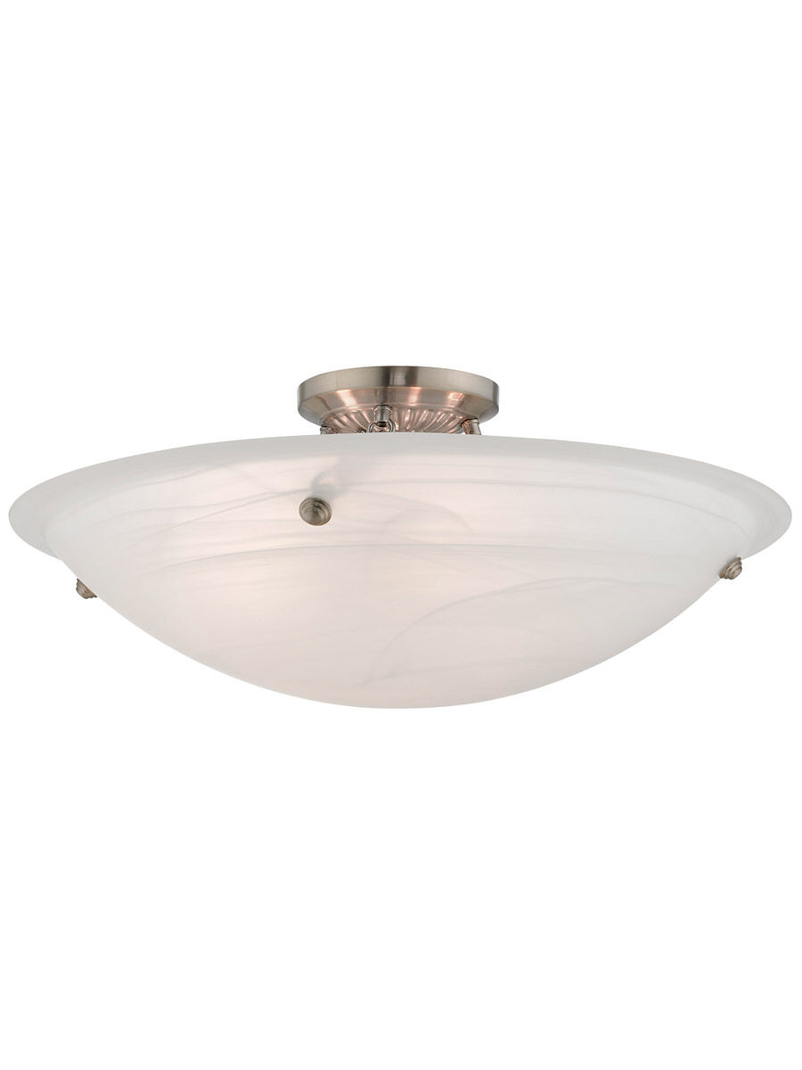 Oasis 4 Light 24 inch Brushed Nickel Semi-Flush Mount Ceiling Light