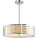 Mikayla 5 Light 22 inch Satin Nickel Drum Shade Chandelier Ceiling Light