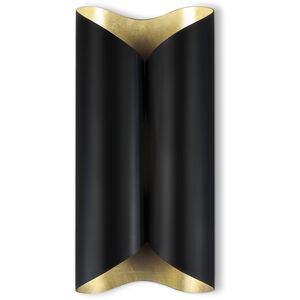 Coil 2 Light 8 inch Black Wall Sconce Wall Light, Large