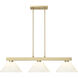 Cobalt 3 Light 49.75 inch Modern Gold Billiard Light Ceiling Light in White Plastic