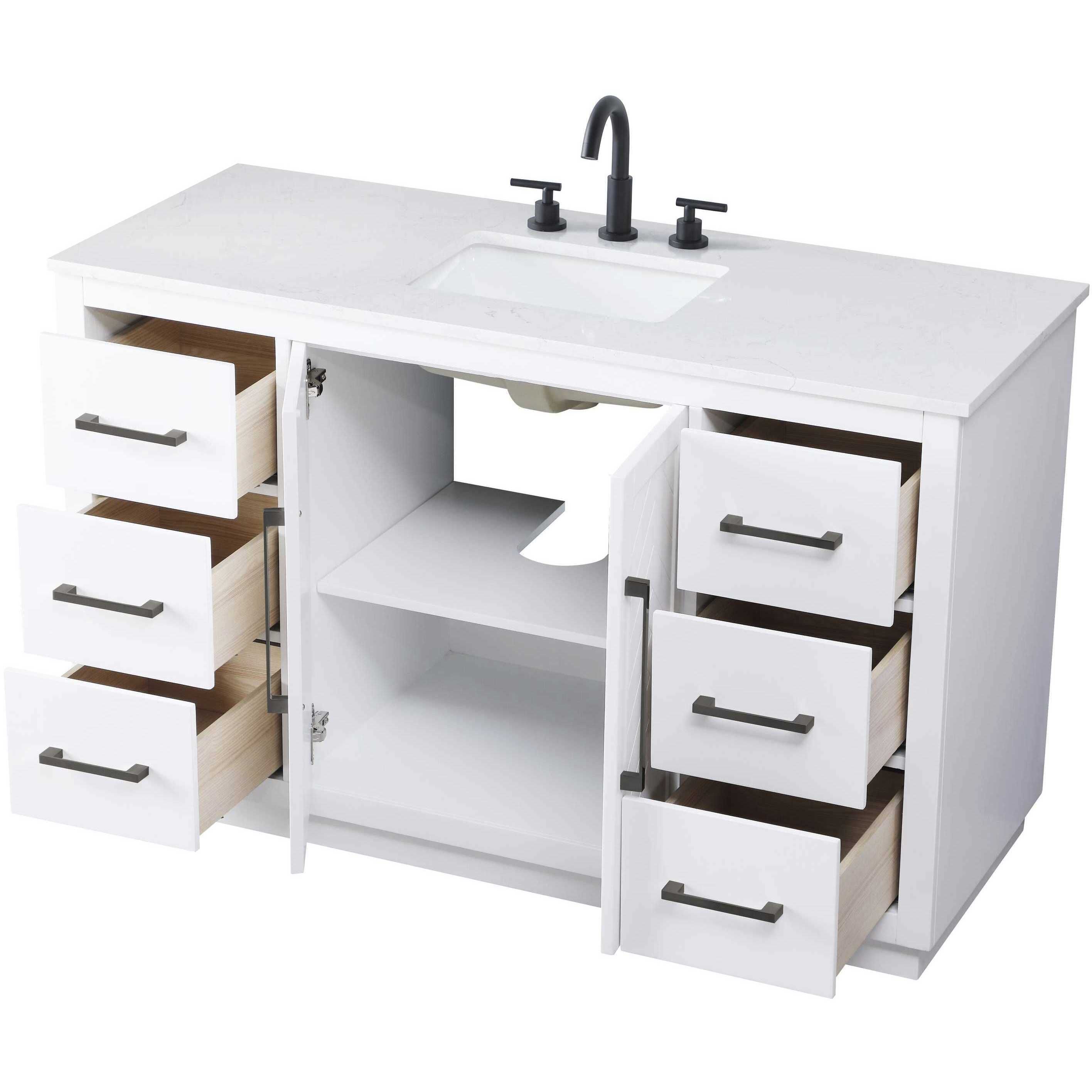 Chase 54 X 34 inch White Bathroom Vanity Cabinet