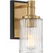 Concord 1 Light 4.5 inch Black with Warm Brass Bathroom Vanity Light Wall Light