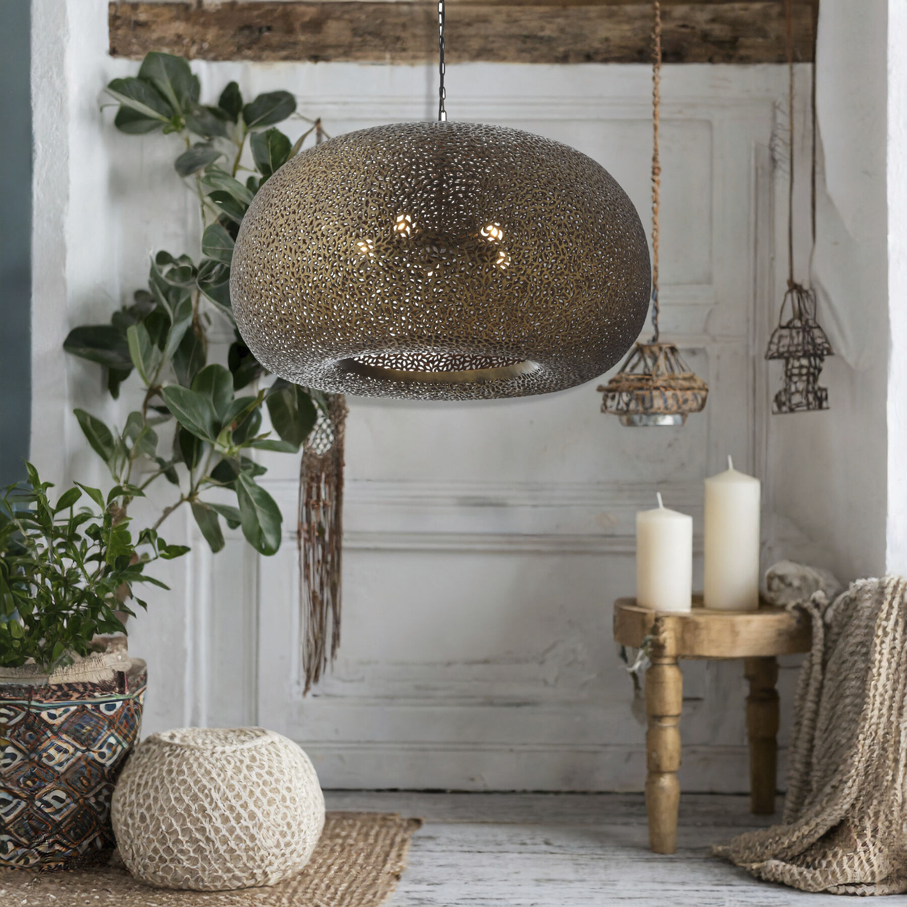 Metropolitan N1504 752 Moradabad 4 Light 34 inch Dark Antique Brass Pendant Ceiling Light