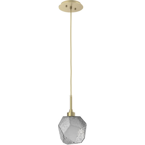 Gem LED 8.4 inch Gilded Brass Pendant Ceiling Light in 3000K LED, Smoke