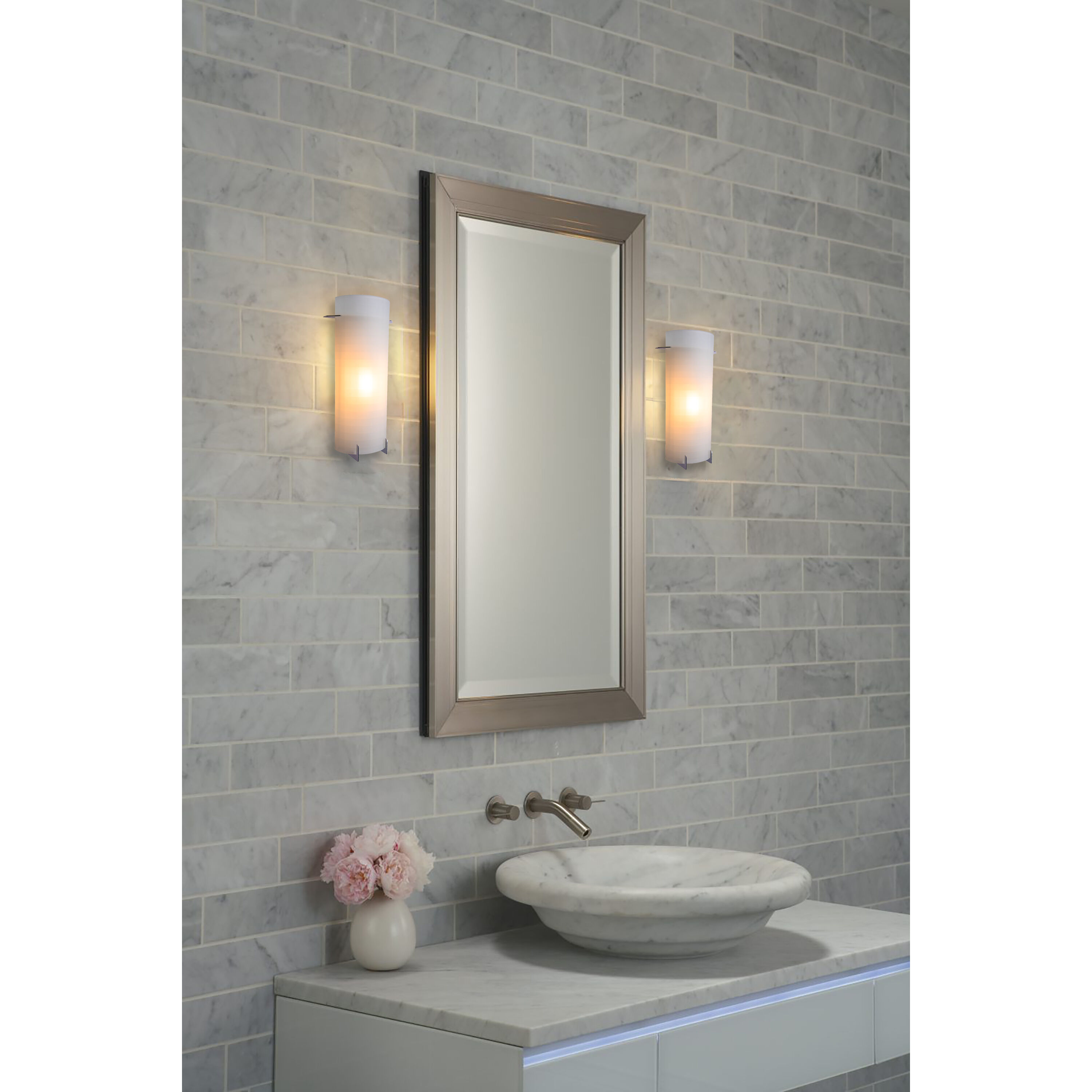 Moderne 1 Light 8 inch Chrome ADA Wall Sconce Wall Light