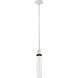 Zigrina 1 Light 5.13 inch Matte White with Satin Brushed Black Pendant Ceiling Light