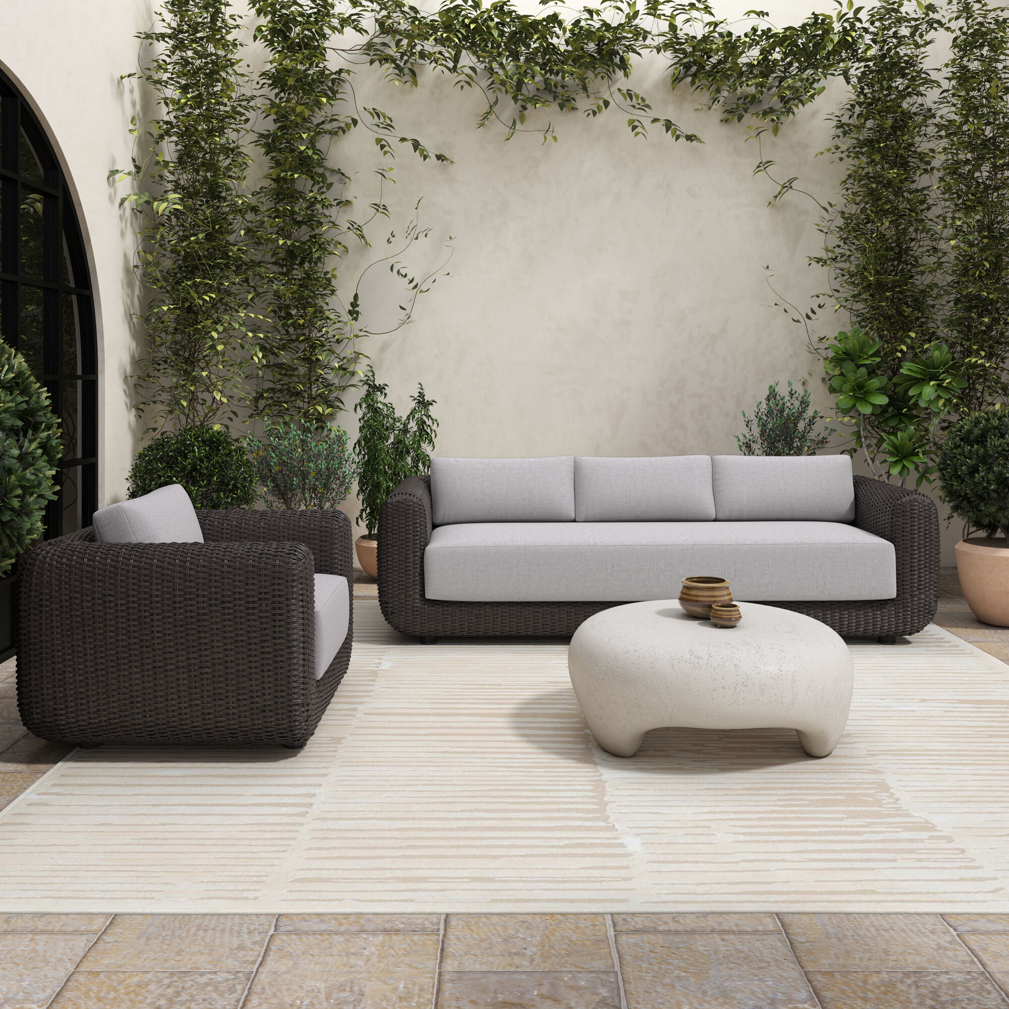 Soma Brown Outdoor Sofa