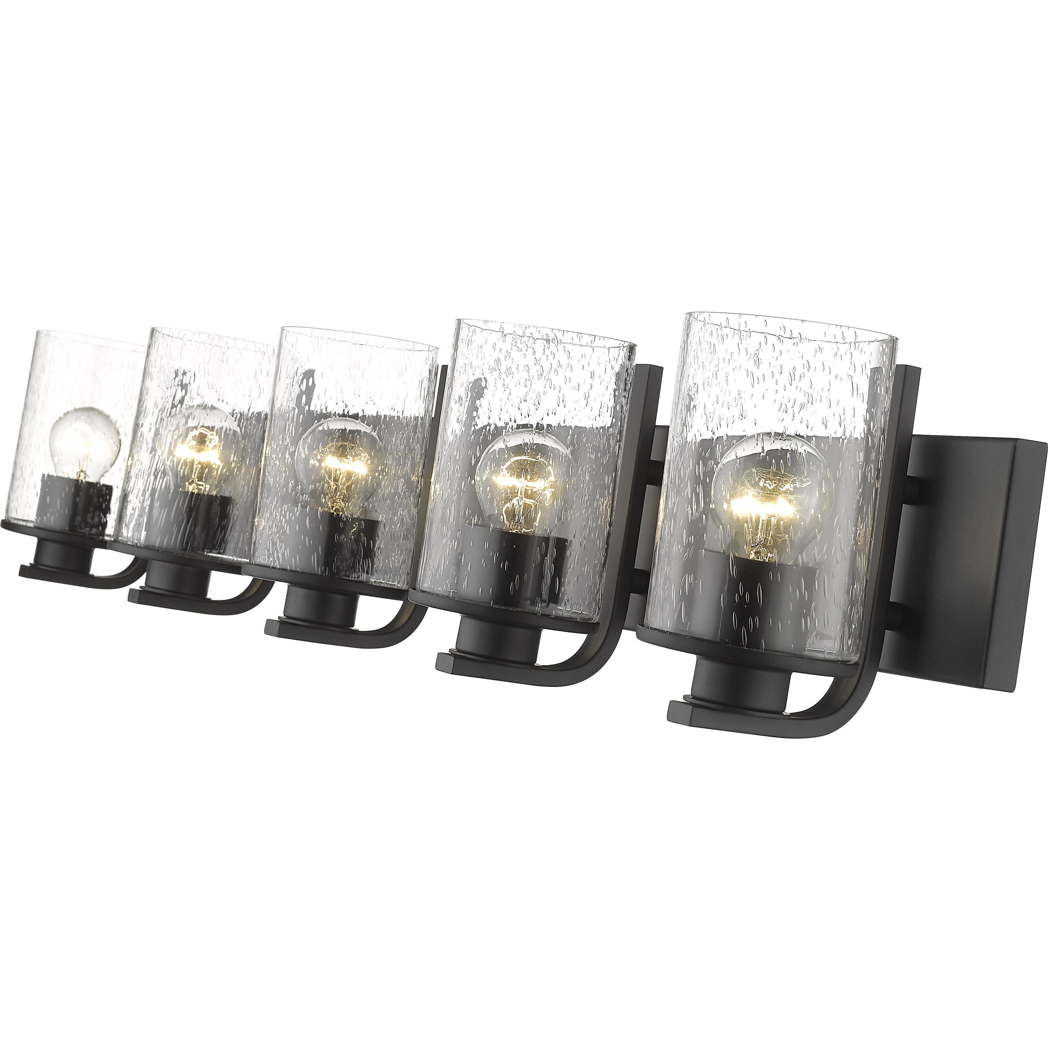 Beckett 5 Light 42 inch Matte Black Vanity Wall Light