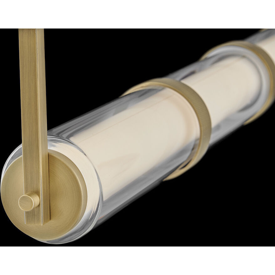 Cy LED 49.5 inch Lacquered Brass Chandelier Ceiling Light