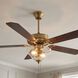 Traditional 52 inch Natural Brass with Walnut and Black Blades Ceiling Fan
