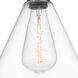 Ballston Cone 1 Light 12 inch Antique Copper Mini Pendant Ceiling Light in Clear Glass