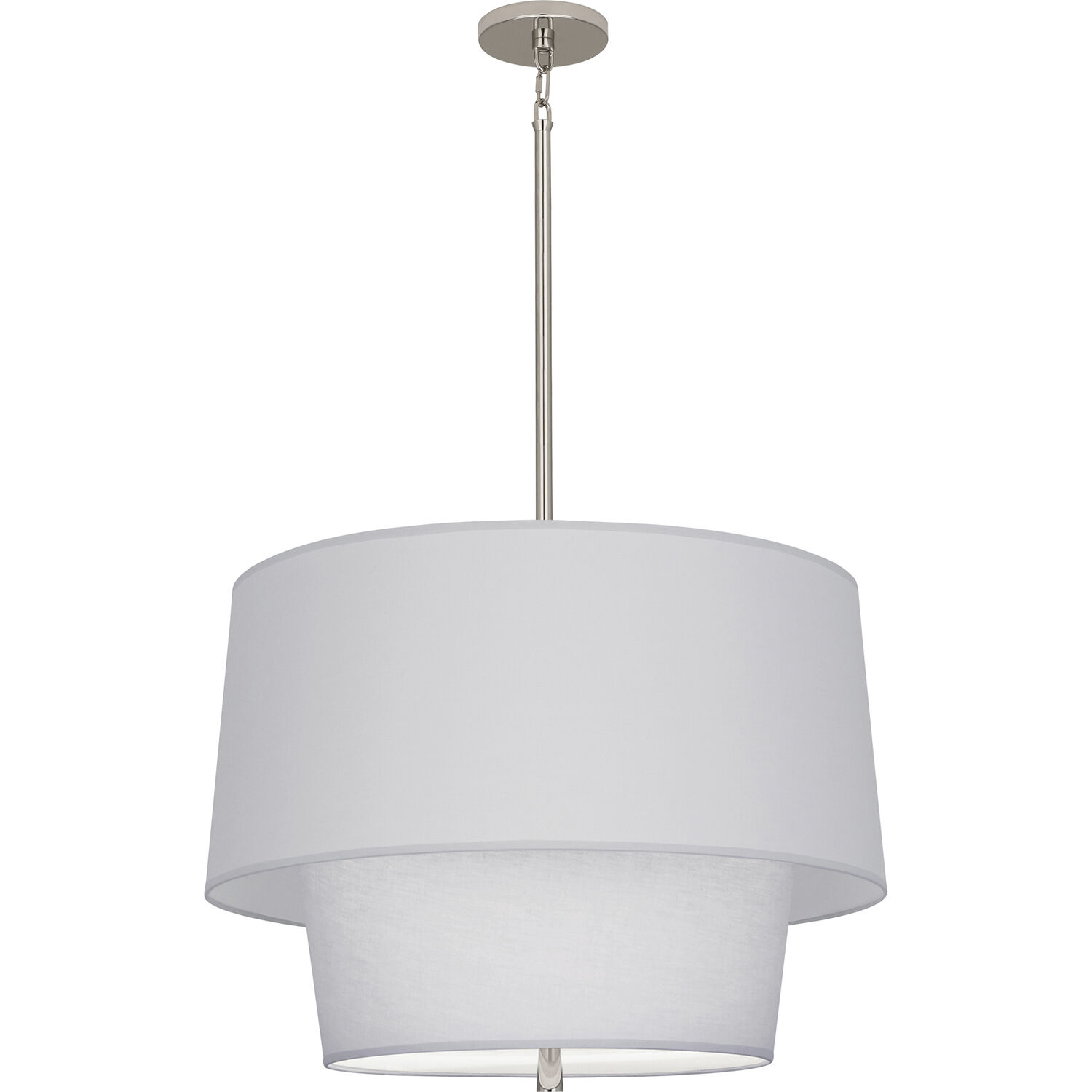 Decker 3 Light 24 inch Polished Nickel Pendant Ceiling Light in Pearl Gray