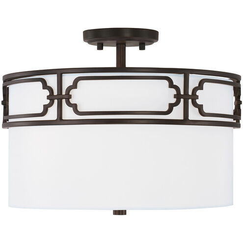 Merrick 3 Light 15.25 inch Old Bronze Semi-Flush Mount Ceiling Light, Convertible Dual Mount