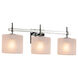 Fusion 3 Light 22 inch Brushed Nickel Bath Bar Wall Light in Rectangle, Incandescent, Frosted Crackle Fusion